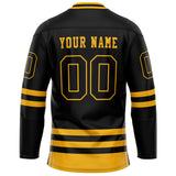 Custom Black Gold Solid Colour Hockey Jersey