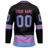 Custom Black Light Blue Solid Colour Hockey Jersey