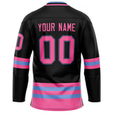 Custom Black Pink Solid Colour Hockey Jersey