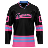 Custom Black Pink Solid Colour Hockey Jersey