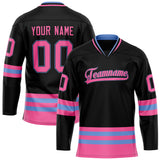 Custom Black Pink Solid Colour Hockey Jersey