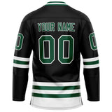 Custom Black Kelly Green Solid Colour Hockey Jersey