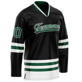 Custom Black Kelly Green Solid Colour Hockey Jersey