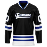 Custom Black White Solid Colour Hockey Jersey