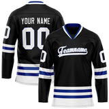 Custom Black White Solid Colour Hockey Jersey