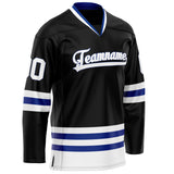 Custom Black White Solid Colour Hockey Jersey