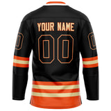 Custom Black Orange Solid Colour Hockey Jersey