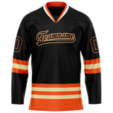 Custom Black Orange Solid Colour Hockey Jersey