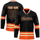 Custom Black Orange Solid Colour Hockey Jersey