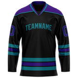 Custom Black Purple Solid Colour Hockey Jersey