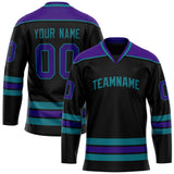 Custom Black Purple Solid Colour Hockey Jersey