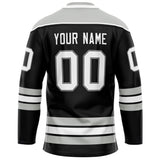 Custom Black Gray Solid Colour Hockey Jersey