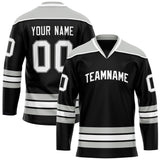 Custom Black Gray Solid Colour Hockey Jersey