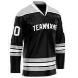 Custom Black Gray Solid Colour Hockey Jersey