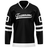 Custom Black White Solid Colour Hockey Jersey