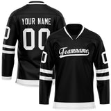 Custom Black White Solid Colour Hockey Jersey