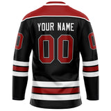 Custom Black Crimson Solid Colour Hockey Jersey