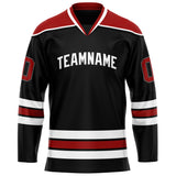 Custom Black Crimson Solid Colour Hockey Jersey