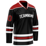 Custom Black Crimson Solid Colour Hockey Jersey