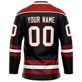 Custom Black Crimson Solid Colour Hockey Jersey