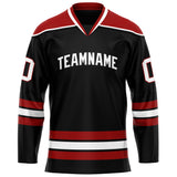 Custom Black Crimson Solid Colour Hockey Jersey