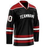 Custom Black Crimson Solid Colour Hockey Jersey