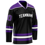 Custom Black Purple Solid Colour Hockey Jersey