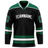 Custom Black Kelly Green Solid Colour Hockey Jersey