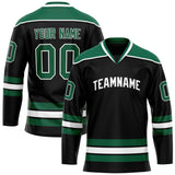 Custom Black Kelly Green Solid Colour Hockey Jersey