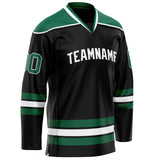 Custom Black Kelly Green Solid Colour Hockey Jersey