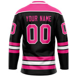 Custom Black Pink Solid Colour Hockey Jersey