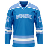 Custom Blue Light Blue Solid Colour Hockey Jersey