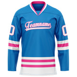 Custom Blue White Solid Colour Hockey Jersey