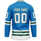 Custom Blue Kelly Green Solid Colour Hockey Jersey