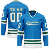 Custom Blue Kelly Green Solid Colour Hockey Jersey