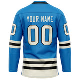 Custom Blue Cream Solid Colour Hockey Jersey