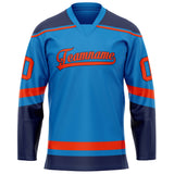 Custom Blue Red Solid Colour Hockey Jersey