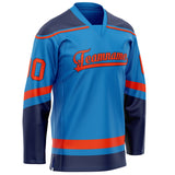 Custom Blue Red Solid Colour Hockey Jersey