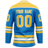 Custom Blue Yellow Solid Colour Hockey Jersey