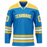 Custom Blue Yellow Solid Colour Hockey Jersey