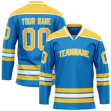 Custom Blue Yellow Solid Colour Hockey Jersey