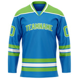 Custom Blue Green Solid Colour Hockey Jersey