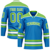 Custom Blue Green Solid Colour Hockey Jersey