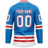 Custom Blue White Solid Colour Hockey Jersey