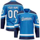 Custom Blue White Solid Colour Hockey Jersey