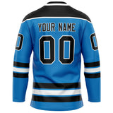 Custom Blue Black Solid Colour Hockey Jersey