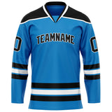 Custom Blue Black Solid Colour Hockey Jersey