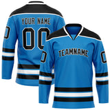 Custom Blue Black Solid Colour Hockey Jersey