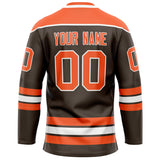 Custom Brown Orange Solid Colour Hockey Jersey