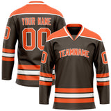 Custom Brown Orange Solid Colour Hockey Jersey